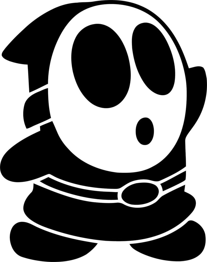 Mario Video Game Shy Guy Decal Stickers Symbol 5.5" Decorative DIE Cut Decal for Cars Tablets LAPTOPS Skateboard - White